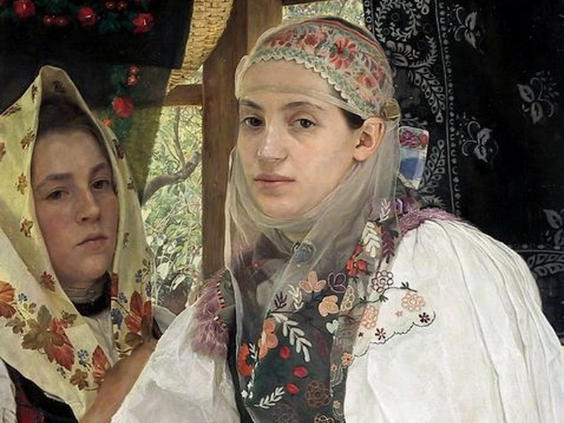 1869-Arthur Coulin - Due donne del Burzenland (in costume della Transilvania e dei Siculi)